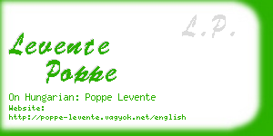 levente poppe business card